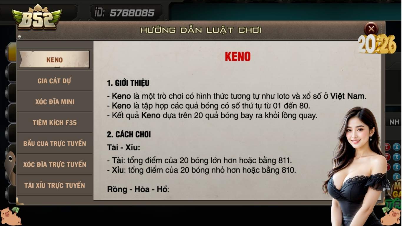 Luật chơi keno b52 club Luật chơi keno b52 club